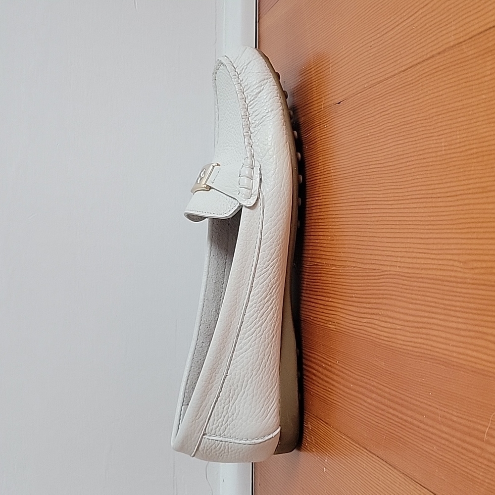 Giant Bernini White Leather Memory Foam Loafers
